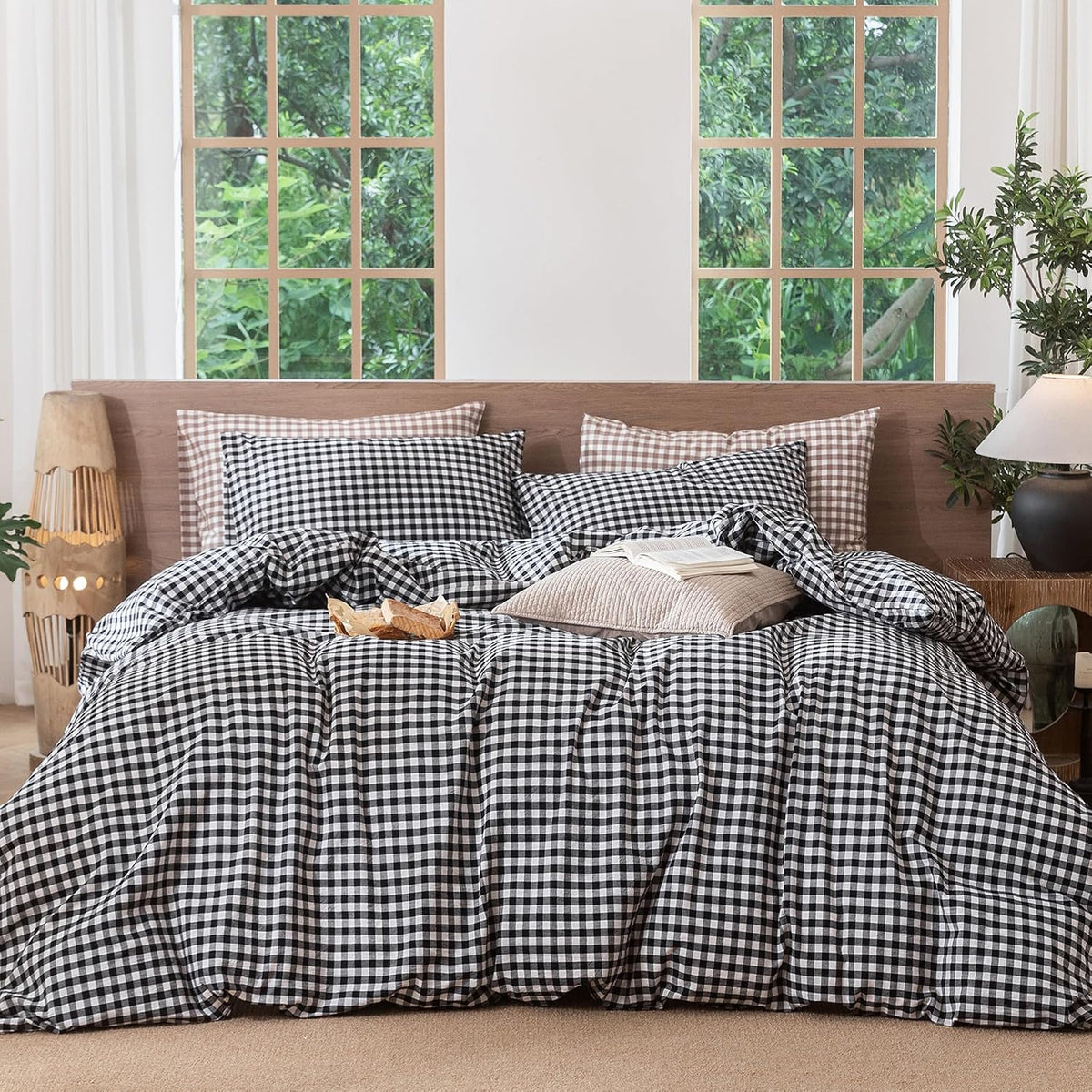 100% Cotton Gingham Duvet Cover Set