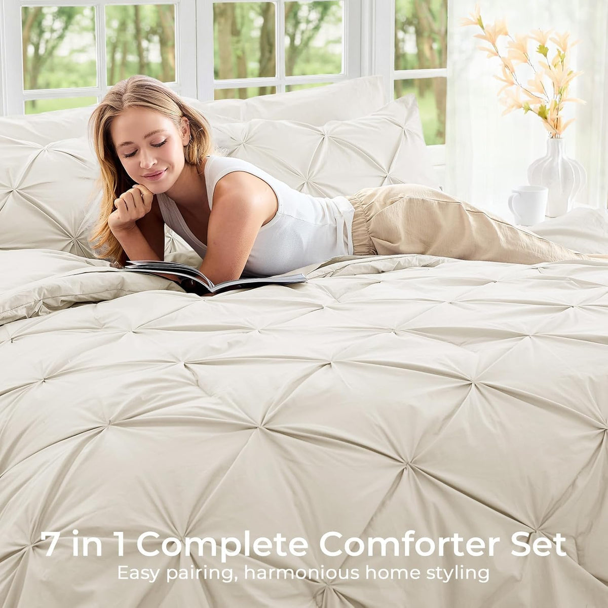 7 Pieces Pintuck Bed in a Bag