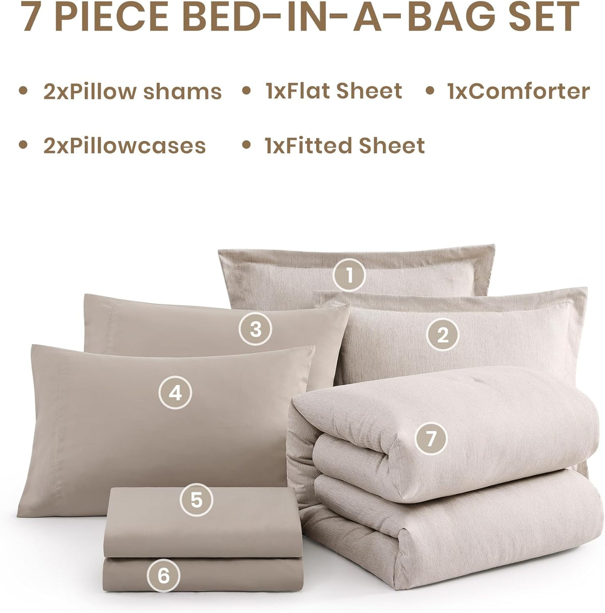 7 Pieces Soft Bedding Sets