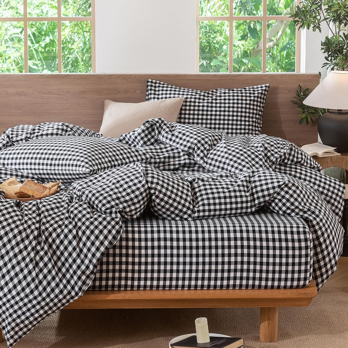100% Cotton Gingham Duvet Cover Set