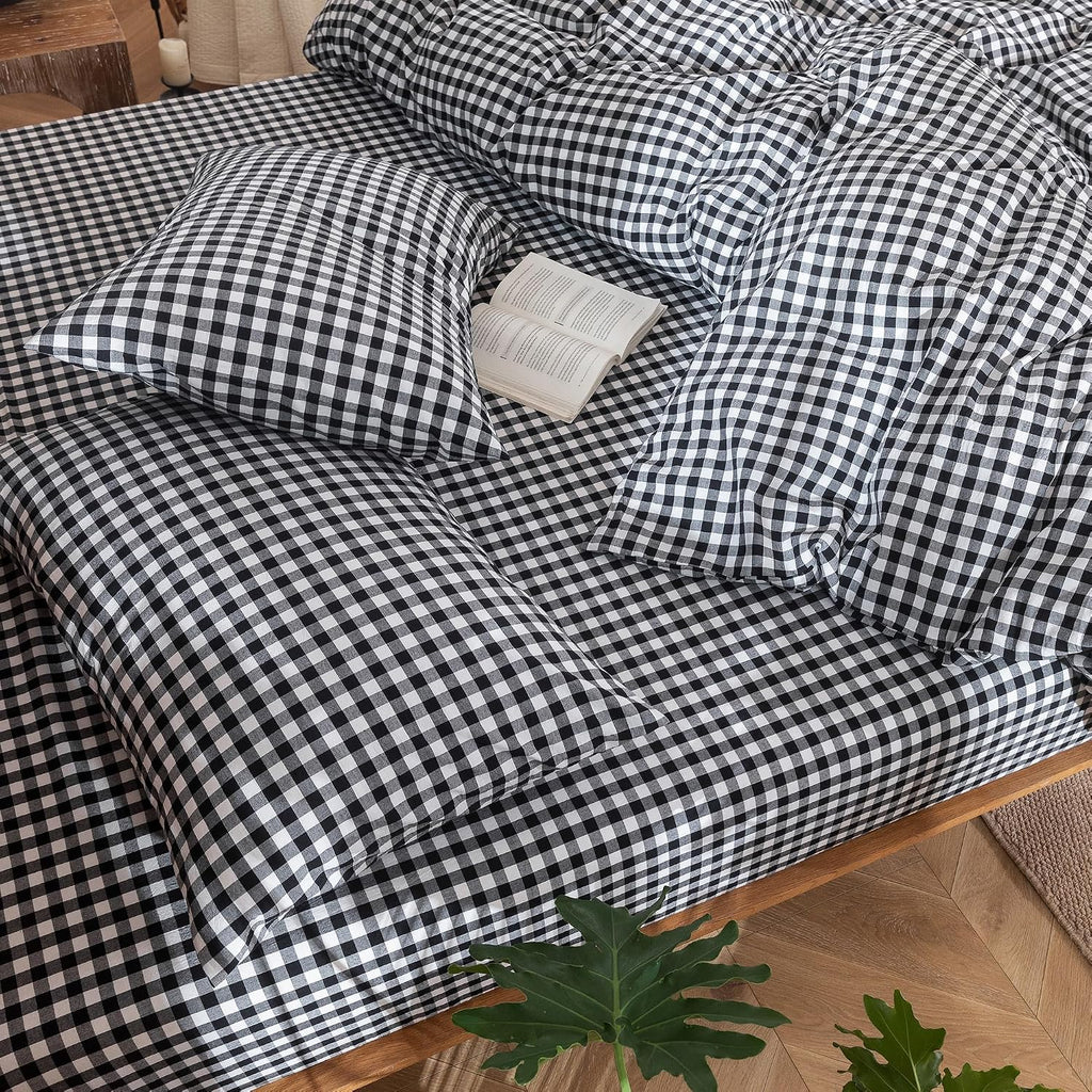 100% Cotton Gingham Duvet Cover Set