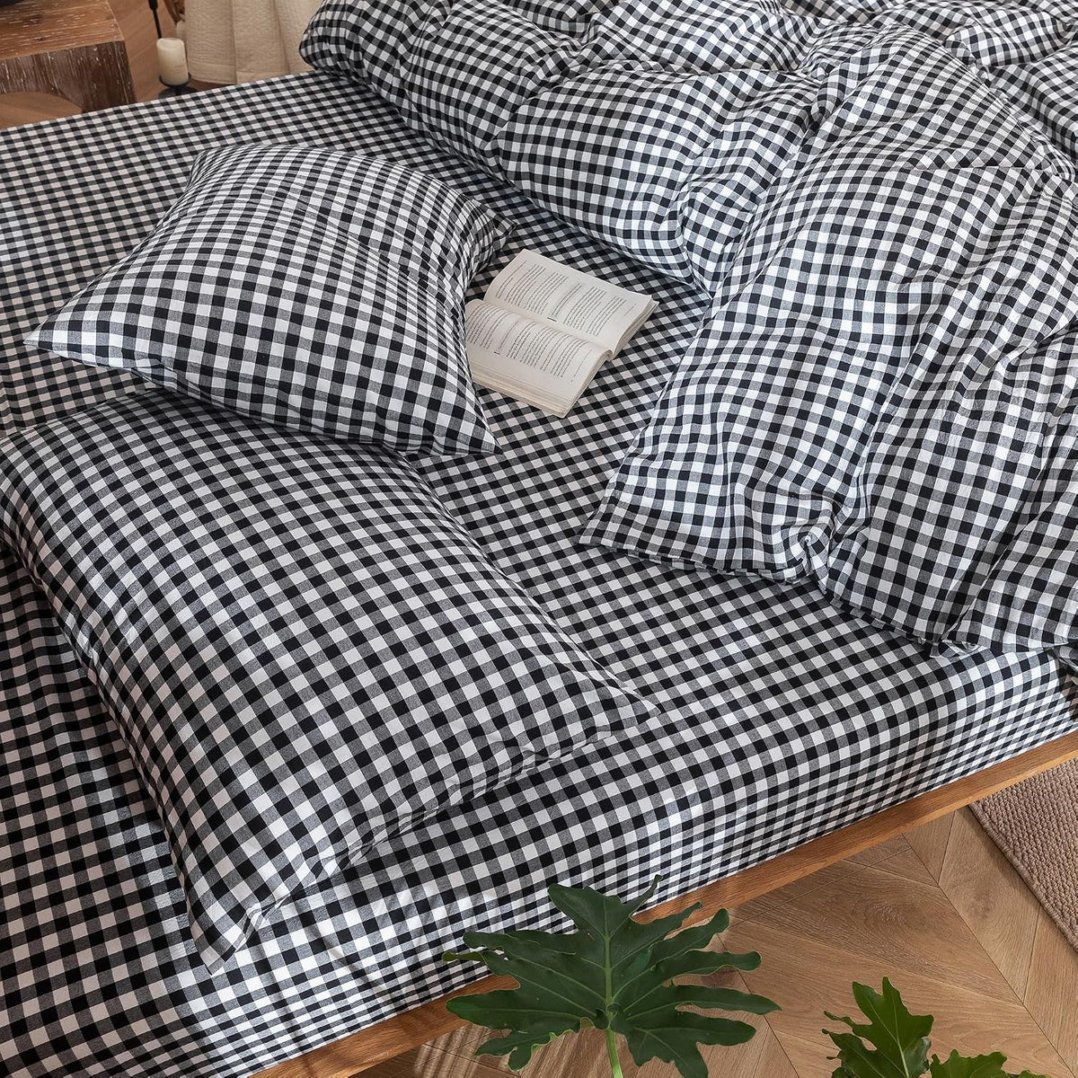 100% Cotton Gingham Duvet Cover Set